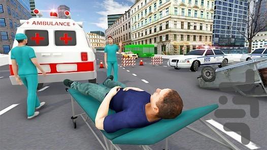 ماشین امبولانس ماشین بازی - Gameplay image of android game