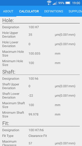 Fit Tolerance ISO - Image screenshot of android app