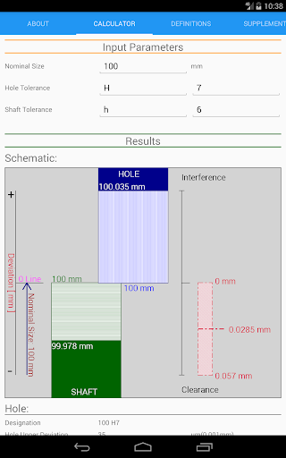 Fit Tolerance ISO - Image screenshot of android app
