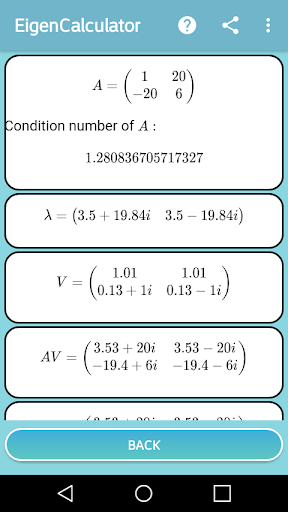 Eigenvalues Calculator - عکس برنامه موبایلی اندروید