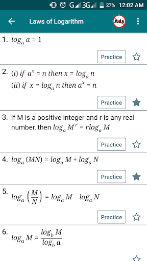 Math Formulas with Practice - عکس برنامه موبایلی اندروید