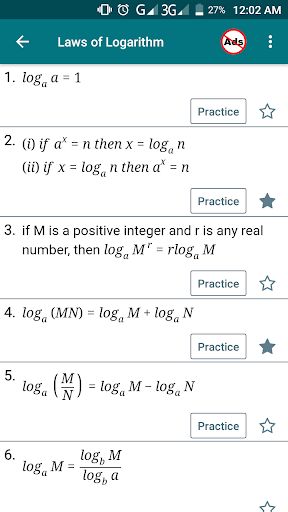 Math Formulas with Practice - Image screenshot of android app