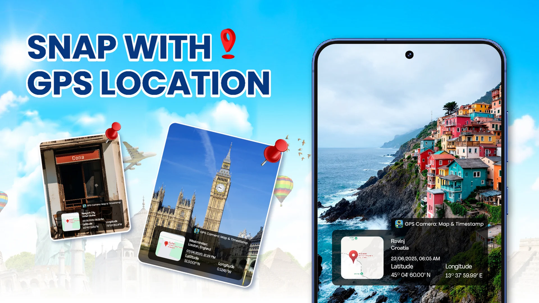 GPS Camera, Map & Timestamp - Image screenshot of android app