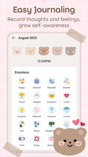 Amobear: Mood Tracker, Journal - عکس برنامه موبایلی اندروید