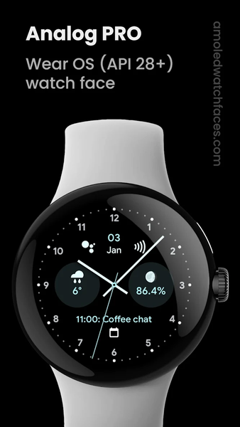 Awf Analog PRO: Watch face - Image screenshot of android app