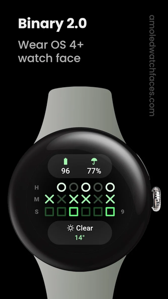 Binary 2.0 Watch Face - Image screenshot of android app