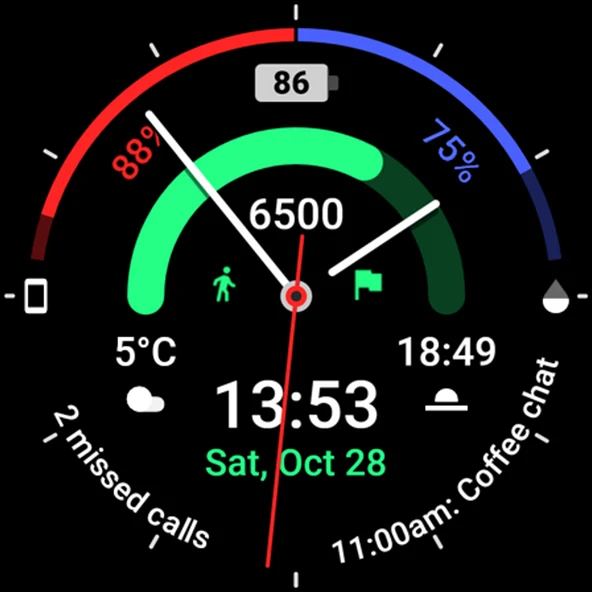 Chrono: Wear OS watch face - عکس برنامه موبایلی اندروید