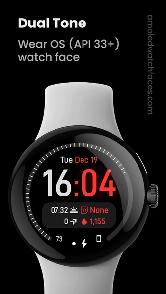 Dual Tone: Wear OS watch face - Image screenshot of android app