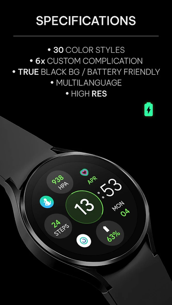 Awf OS 3 Digital: Watch face - Image screenshot of android app