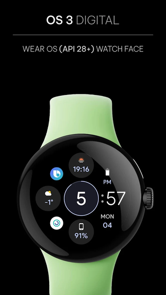 Awf OS 3 Digital: Watch face - Image screenshot of android app