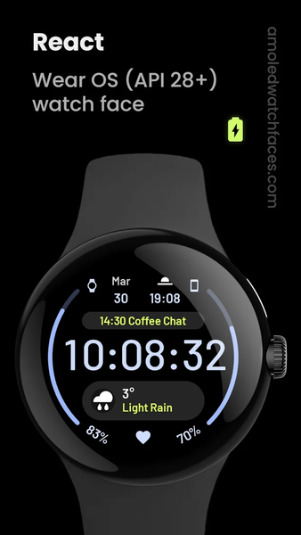 React: Wear OS watch face - Image screenshot of android app