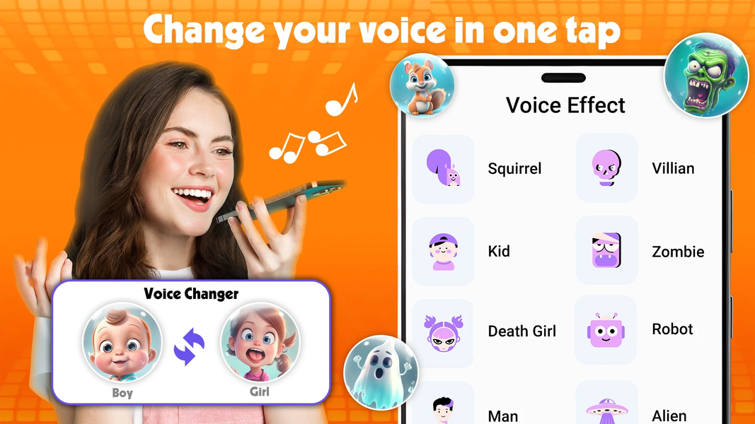 Voice Changer: Sound Effects - عکس برنامه موبایلی اندروید