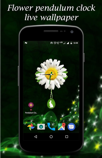 Flower pendulum clock live wallpaper - Image screenshot of android app