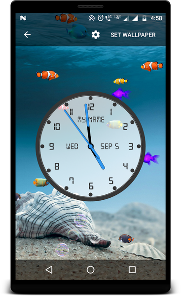 Aquarium Clock Live Wallpaper - Image screenshot of android app