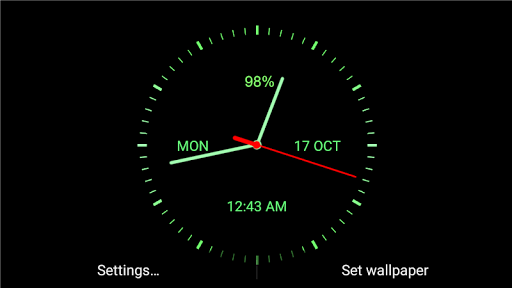 Analog Clock Live Wallpaper - عکس برنامه موبایلی اندروید