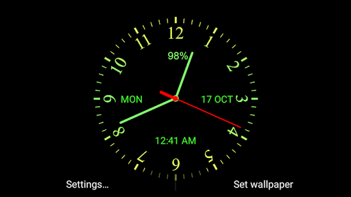 Analog Clock Live Wallpaper - عکس برنامه موبایلی اندروید