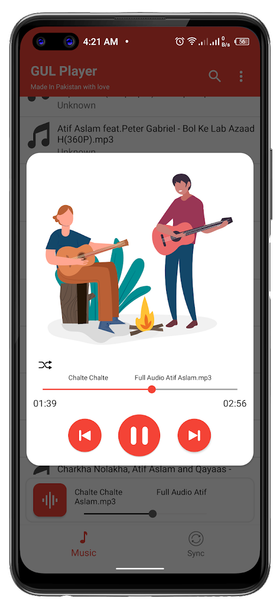 GUL Music Player - عکس برنامه موبایلی اندروید