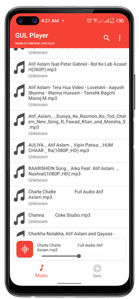 GUL Music Player - عکس برنامه موبایلی اندروید