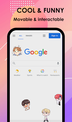BTS Shimeji - Funny BTS stickers moving on screen - عکس برنامه موبایلی اندروید