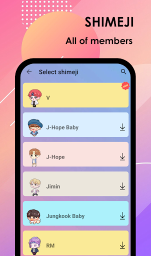 BTS Shimeji - Funny BTS stickers moving on screen - Image screenshot of android app