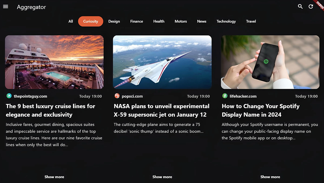 Aggregator News - RSS Reader - Image screenshot of android app