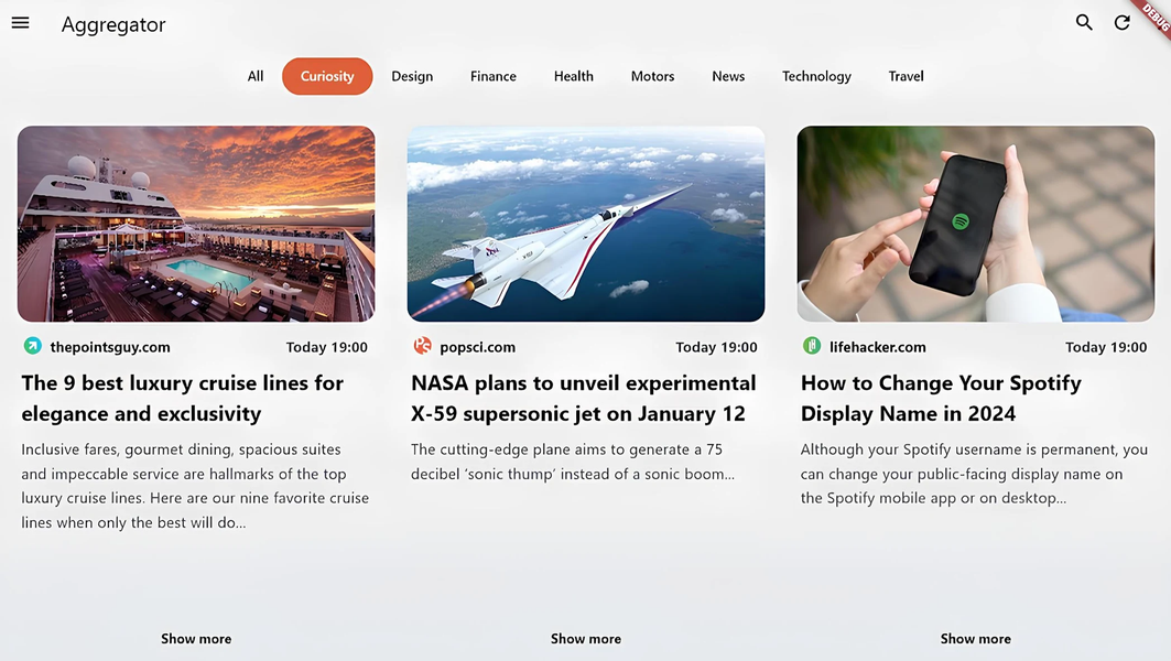 Aggregator News - RSS Reader - Image screenshot of android app