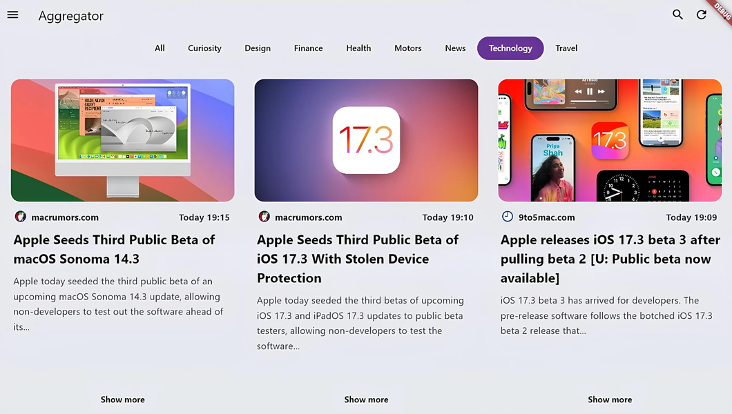 Aggregator News - RSS Reader - Image screenshot of android app