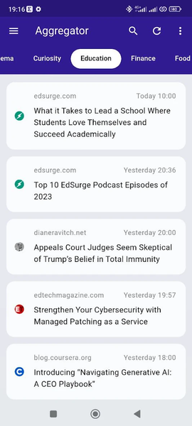 Aggregator News - RSS Reader - عکس برنامه موبایلی اندروید