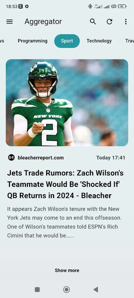 Aggregator News - RSS Reader - Image screenshot of android app