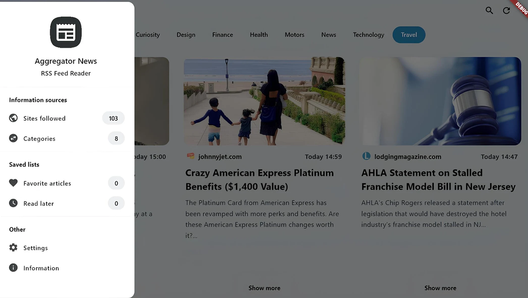 Aggregator News - RSS Reader - Image screenshot of android app