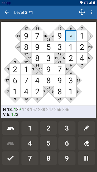 Andoku Kakuro - Gameplay image of android game
