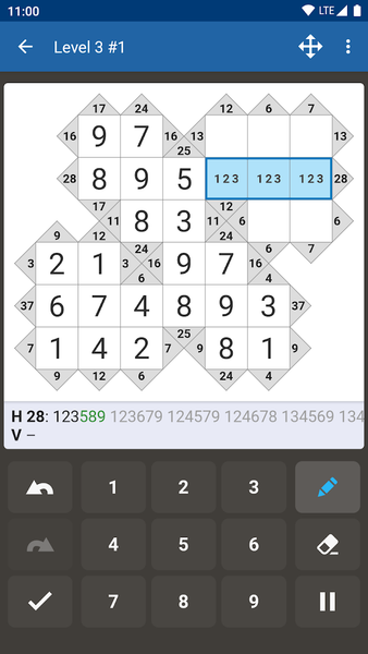 Andoku Kakuro - Gameplay image of android game