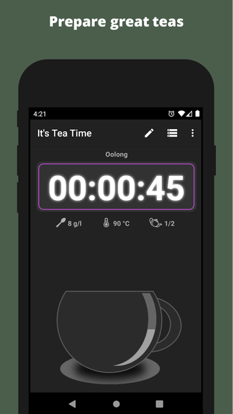 Tea Time - Kitchen Timer - Image screenshot of android app