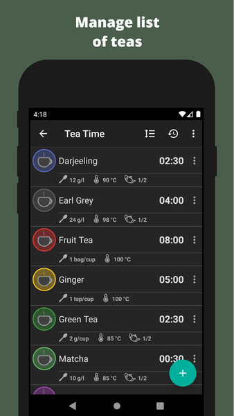 Tea Time - Kitchen Timer - Image screenshot of android app