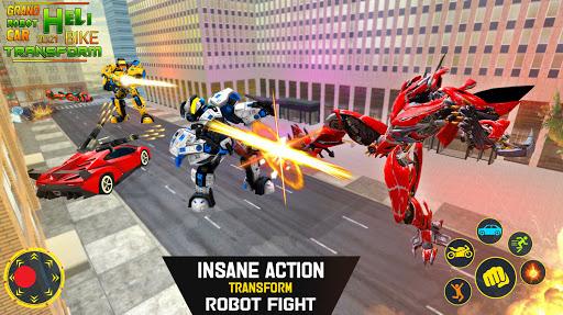 Flying Helicopter Robot Car Transform - Image screenshot of android app