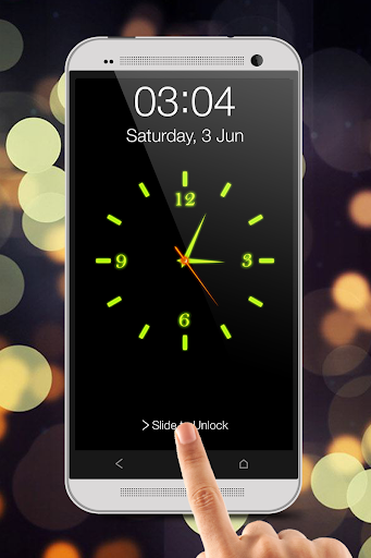 Glowing Clock Live Locker - Image screenshot of android app