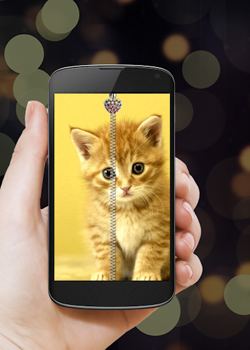 Kitty Cat Zipper Lock Screen - عکس برنامه موبایلی اندروید