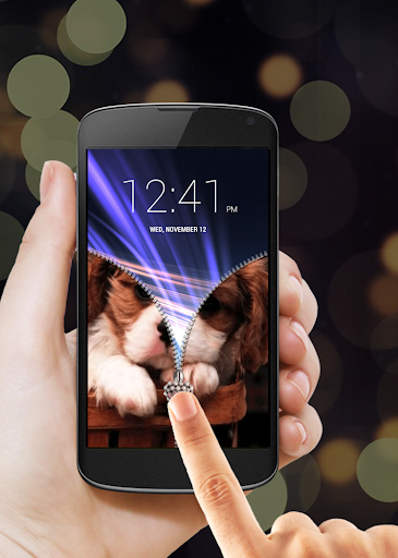 Puppy Dog Zipper Lock Screen - عکس برنامه موبایلی اندروید