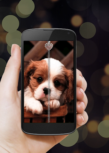 Puppy Dog Zipper Lock Screen - عکس برنامه موبایلی اندروید