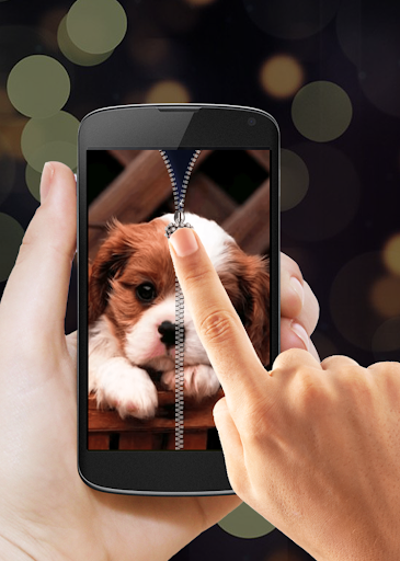 Puppy Dog Zipper Lock Screen - عکس برنامه موبایلی اندروید