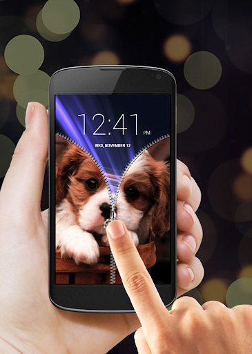 Puppy Dog Zipper Lock Screen - عکس برنامه موبایلی اندروید