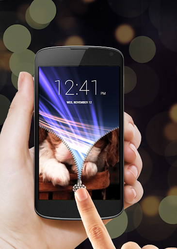 Puppy Dog Zipper Lock Screen - عکس برنامه موبایلی اندروید