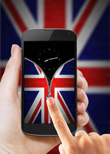 UK Flag Zipper Lock Screen - عکس برنامه موبایلی اندروید