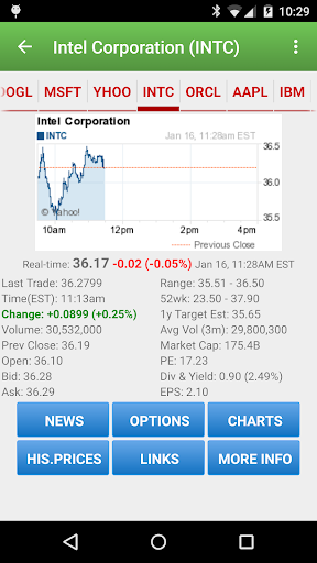 Stock Quote - Image screenshot of android app