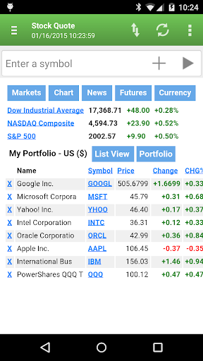 Stock Quote - Image screenshot of android app