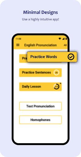 English Pronunciation - Text to speech, Homophones - Image screenshot of android app