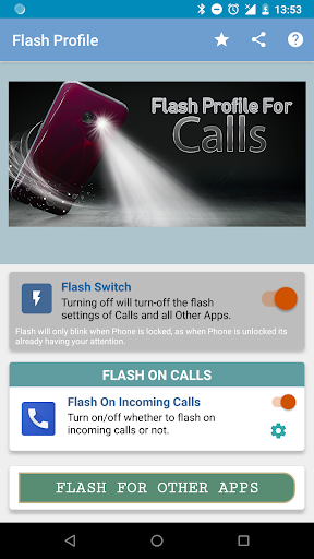 Flash Profile For Calls - Image screenshot of android app