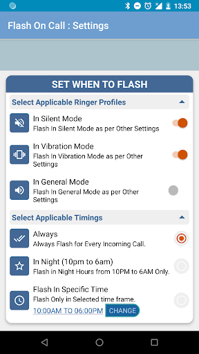 Flash Profile For Calls - Image screenshot of android app