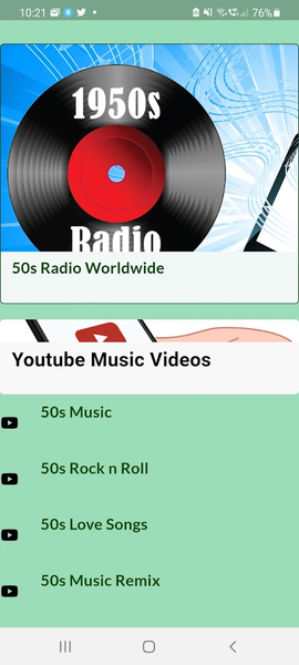 50s Radio Top Fifties Music - Image screenshot of android app