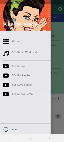 50s Radio Top Fifties Music - Image screenshot of android app